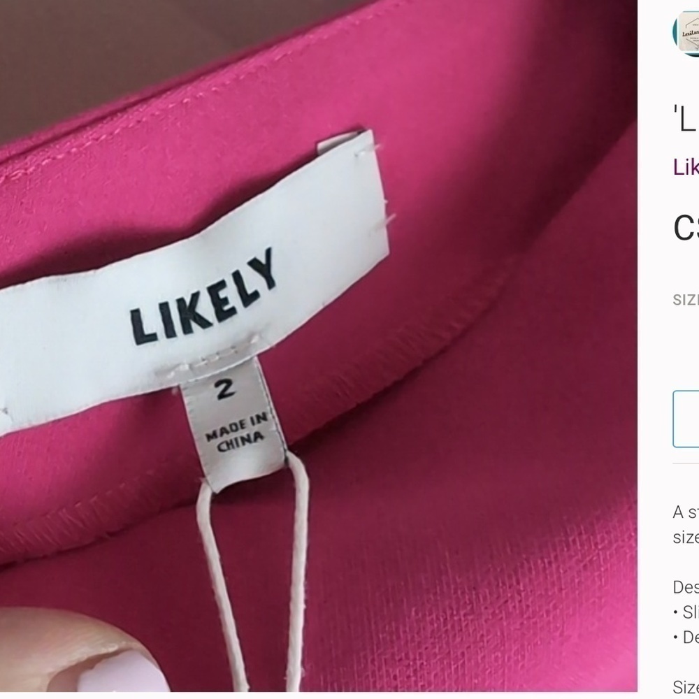 'Likely' Packard Dress Nwt Size 2 and 0 - Picture 6 of 7